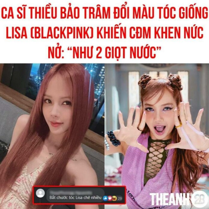 Thiều Bảo Trâm giống như Lisa BLACKPINK với mái tóc hồng