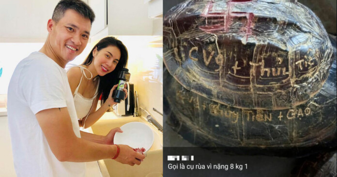 me-thuy-tien-bi-chi-trich-khi-khac-ten-len-mai-rua-1 Khắc tên vợ chồng Công Vinh lên mai rùa mẹ Thủy Tiên bị chỉ trích
