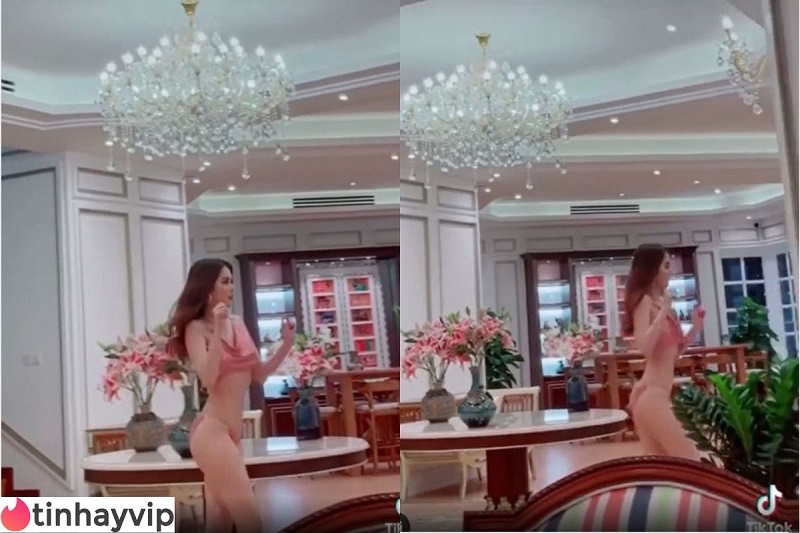 Ngọc Trinh diện bikini tung tăng và hình ảnh Vũ Khắc Tiệp sờ mông Trinh ngay trên livestream 1 Ngọc Trinh diện bikini hồng nhỏ xíu chạy khắp nhà Vũ Khắc Tiệp