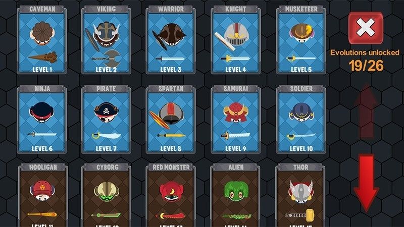 Sự đa dạng về hình dáng của các chiến binh - Đánh giá gameplay của trò chơi EvoWars