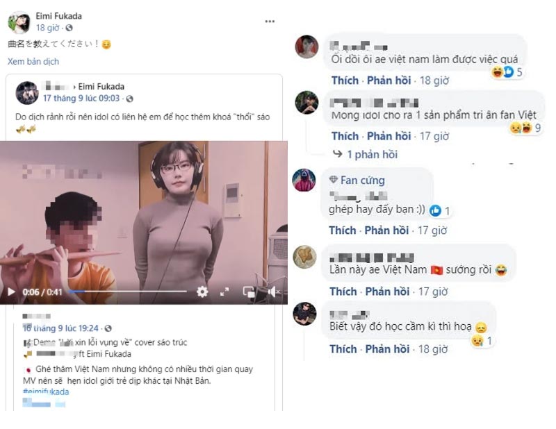 Fan Việt edit video chơi nhạc cùng Eimi