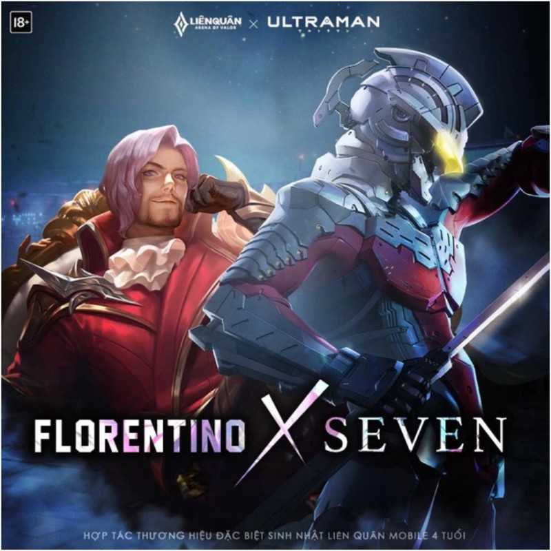 skin Liên Quân x Ultraman - Florentino x Seven mừng sinh nhật Liên Quân 4 tuổi
