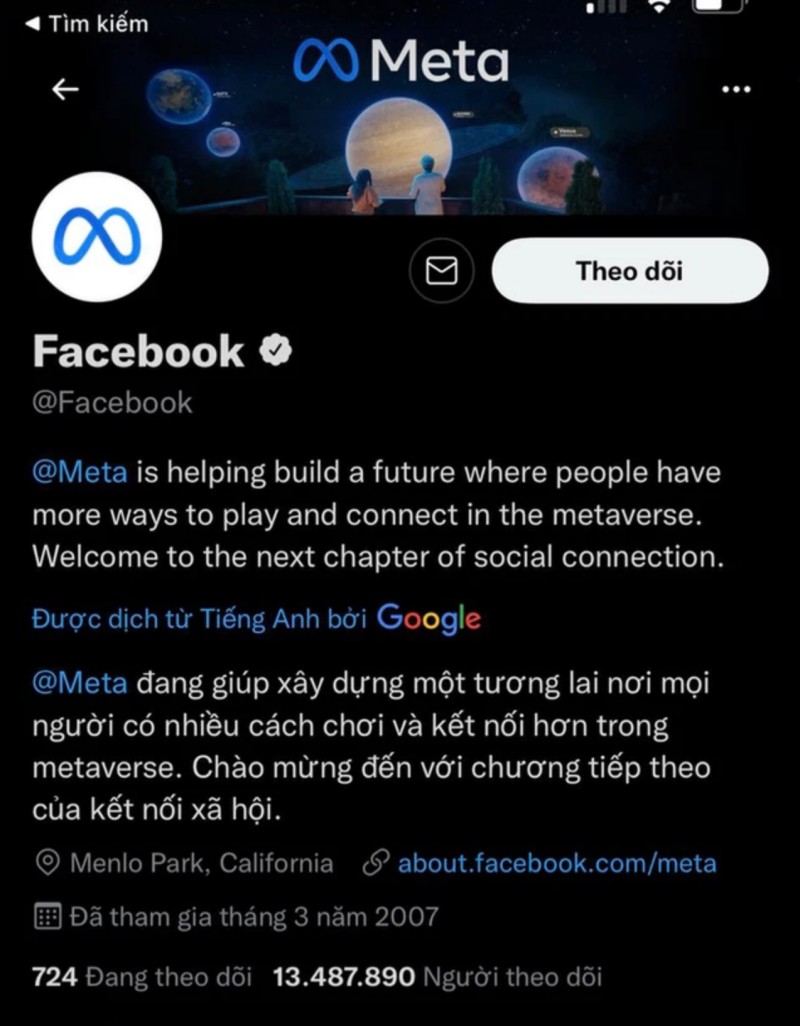Thông báo chính thức Meta là tên mới của công ty Facebook