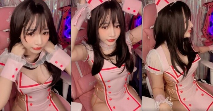 mimi-chan-livestream-cosplay-sexy-mac-nhu-khong-mac-8 Nữ streamer Mimi Chan livestream cosplay y tá với trang phục