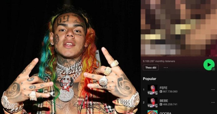 Rapper ít tài nhiều tật 6ix9ine đăng ảnh dung tục không che lên Spotify Rapper ít tài nhiều tật 6ix9ine đăng ảnh dung tục không che lên Spotify