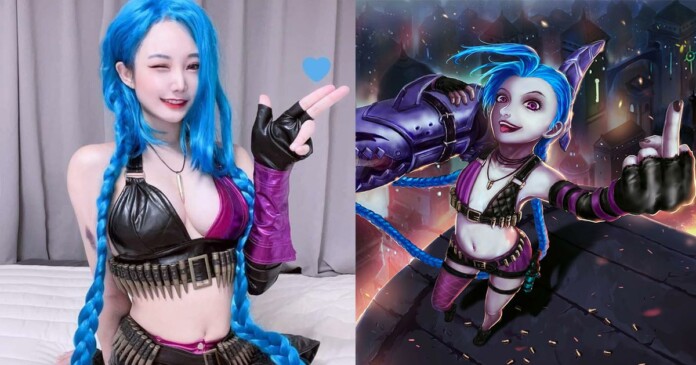cosplay-jinx-toc-chien-gio-ngon-tay-hu-va-cai-ket-0 Cosplay Jinx Tốc Chiến giơ ngón tay hư 1 hành động 2 số phận