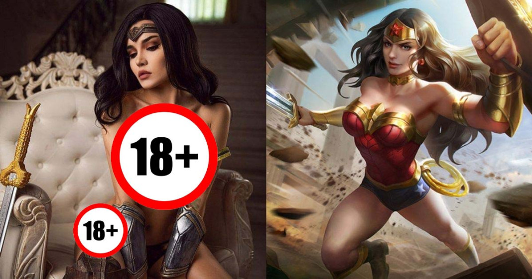 Cosplay Wonder Woman 18+ thả rông để lộ vùng nhạy cảm khiến anh em rạo rực
