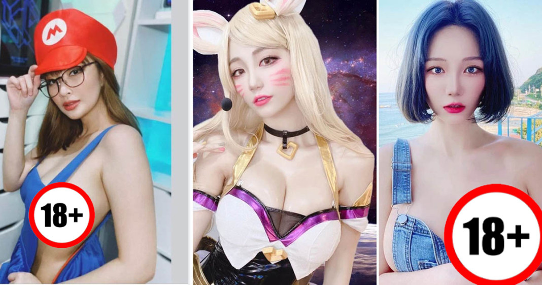 Loạt gái xinh show hàng cởi áo khoe bầu ngực căng tròn, trắng phếu ngay trên sóng livestream