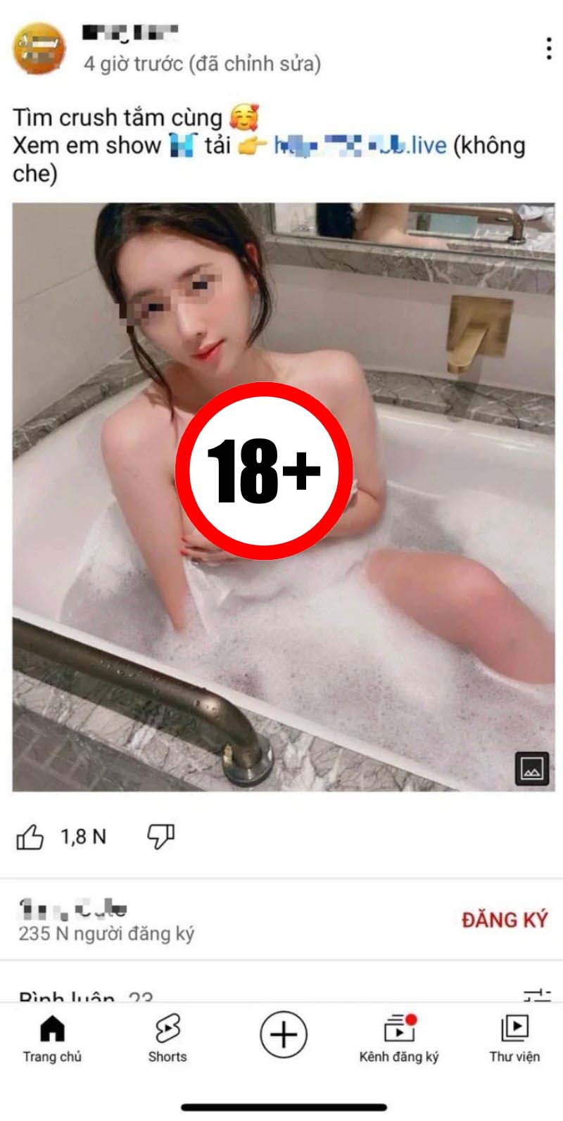Link 18+ tràn lan trên Youtube, khiến các game thủ khó lòng cưỡng lại, nhất là trong những ngày NNN này