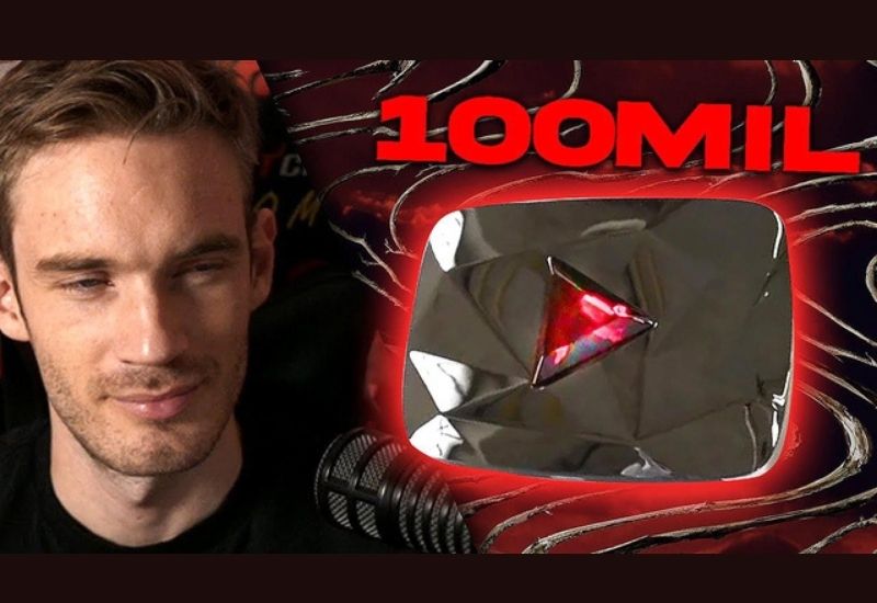 Streamer PewDiePie tặng nút kim cương đỏ tới 110 triệu subs
