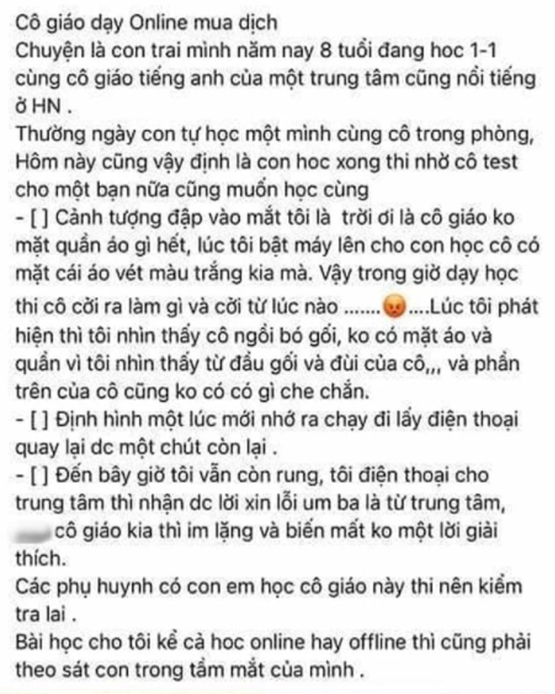 bài viết của vị phụ huynh