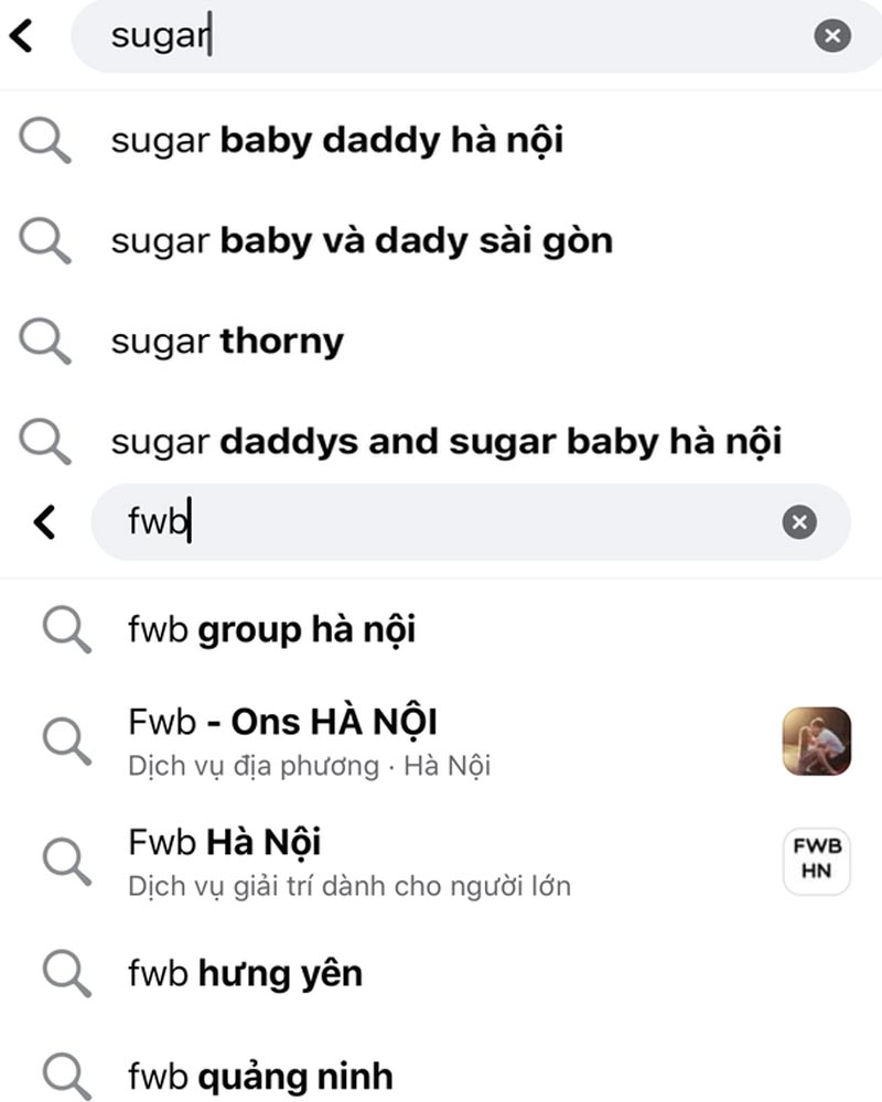 Content 18+ quảng cáo cờ bạc, clip nóng núp bóng sugar baby 8