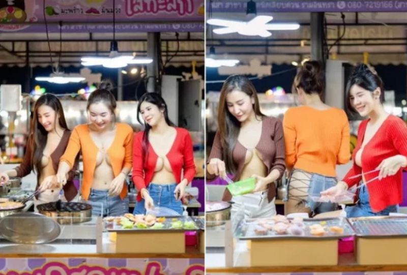 Dàn hot girl thả rông bán hàng