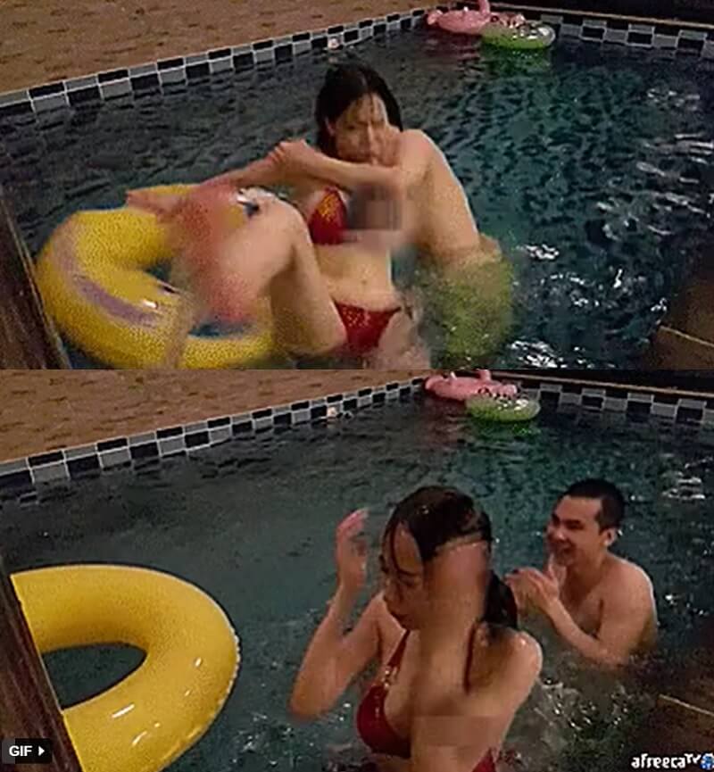 Streamer Yu Hwa lộ ngực vì bị khách mời “chơi xấu” - show hàng ngoài ý muốn