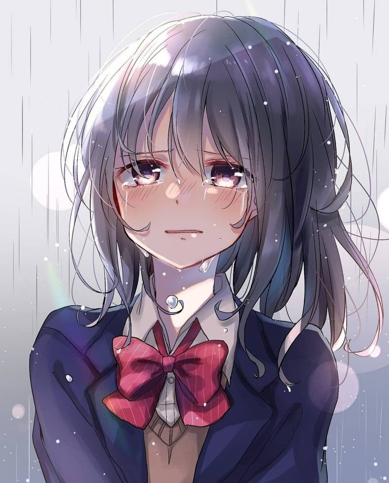 Hình ảnh anime khóc trong mưa 3