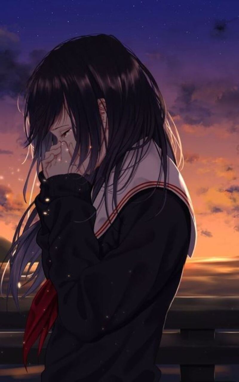 Hình ảnh anime khóc trong mưa 5