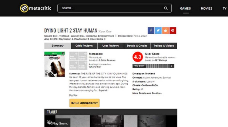 Dying Light 2 bị đánh giá thấp vì không có lồng tiếng Ý