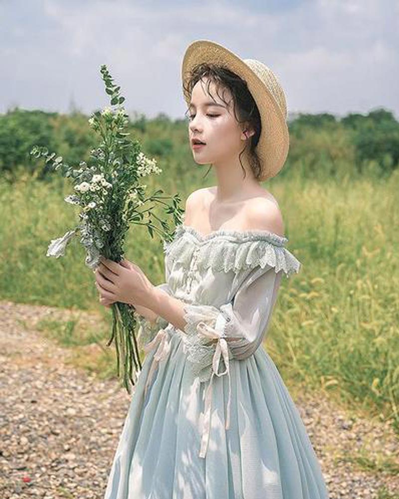 Gái xinh mặc váy trễ vai công chúa khiến người xem yêu ngay từ ánh nhìn đầu tiên 2