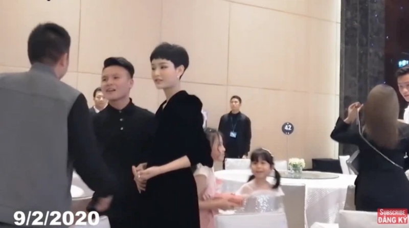 Hiền Hồ và Quang Hải tại tiệc cưới
