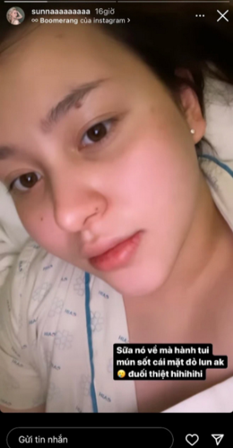 Hot girl siêu vòng 1 Sunna “than trời” khi gia nhập hội bỉm sữa