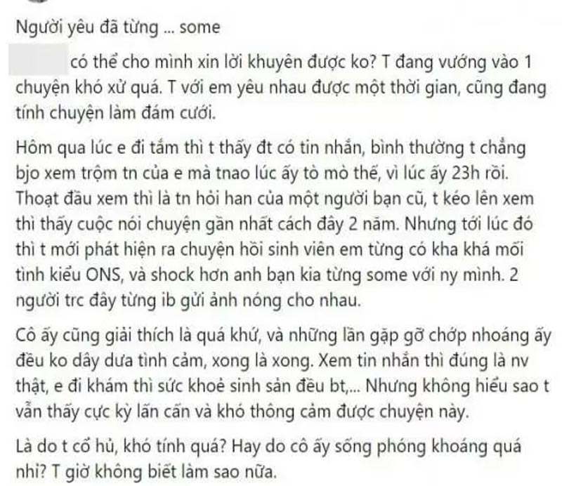 bài viết tố vợ sắp cưới từng some