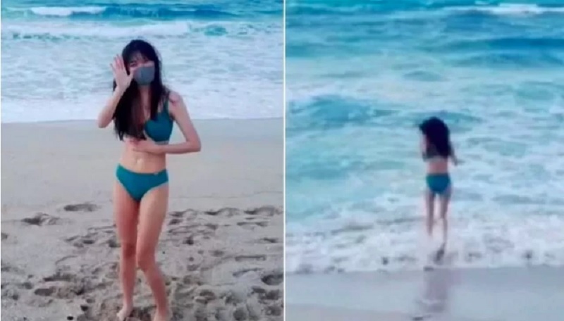 Nữ streamer bikini giữa trời 3 độ C, nhảy ùm xuống nước bất chấp nguy hiểm