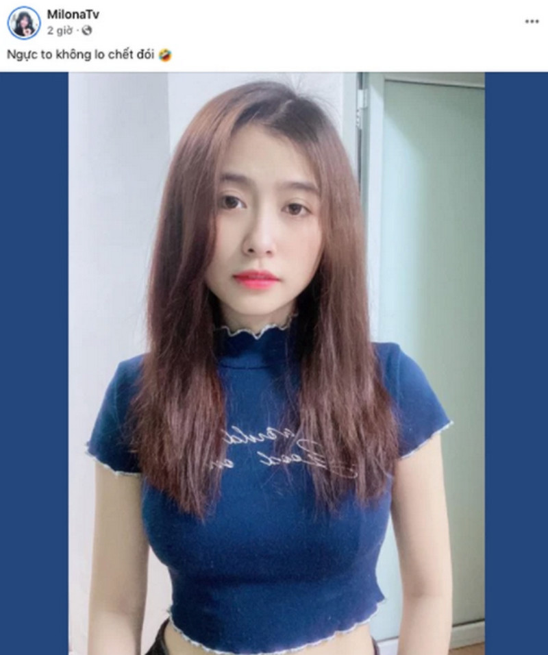 Nữ streamer đăng stt tự luyến vòng 1 của mình, bị fan “bóc mẽ”