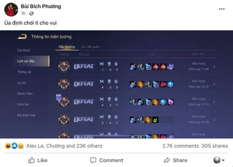Bích Phương đua đòi leo rank Liên Quân Mobile nhưng…