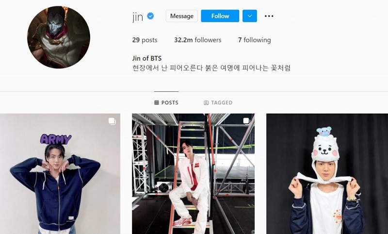 Nam ca sĩ Jin-BTS đổi hình đại diện thành Jhin làm fan vô cùng thích thú