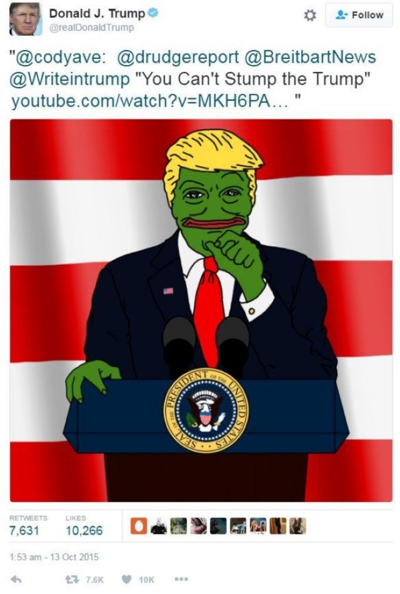 Cựu tổng thống Mỹ cũng có meme ếch xanh của riêng mình