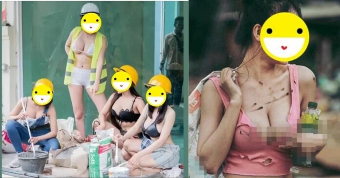 nhom-hot-girl-hoa-than-phu-ho-an-mac-goi-cam-1 Nhóm hot girl xinh đẹp hóa thân phụ hồ ăn mặc gợi cảm