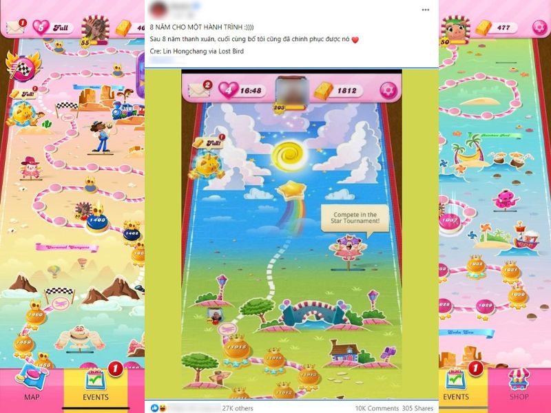 Candy Crush Saga được game thủ VN phá đảo sau 8 năm một game thủ VN đã phá đảo trò “Nghiện kẹo” sau 8 năm kiên trì cày cuốc