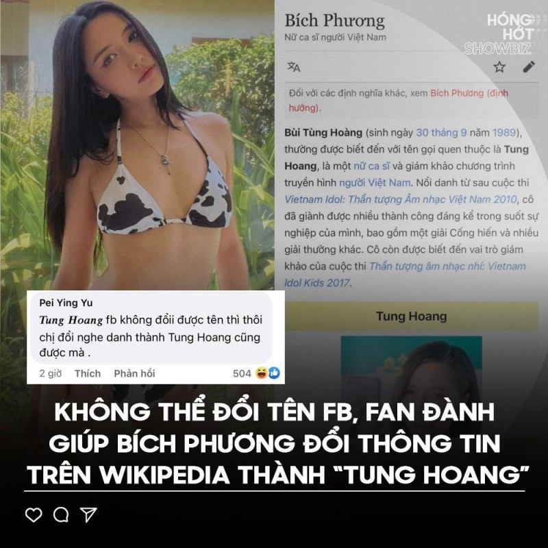 Bích Phương bị hacker đổi tên hiển thị Facebook