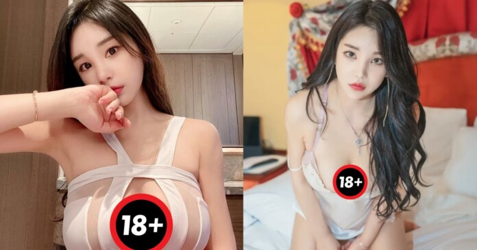 hot-girl-18-nguc-khung-ho-henh-trong-chiec-vay-ngu-0 Hot girl 18+ ngực khủng Hàn Quốc hớ hênh trong chiếc váy ngủ
