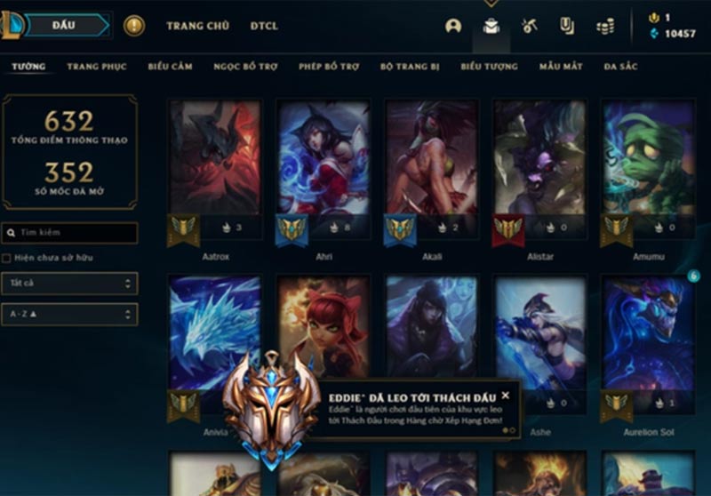 Top Thách Đấu đơn LMHT mất chất