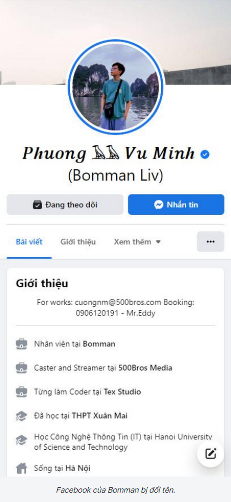 Sau Rambo tới lượt streamer Bomman bị “hacker ghé thăm” đổi tên Facebook