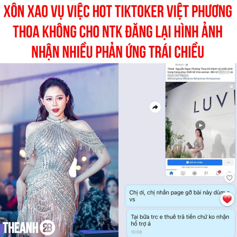 Việt Phương Thoa có sai khi yêu cầu NTK không được sử dụng hình ảnh của mình?