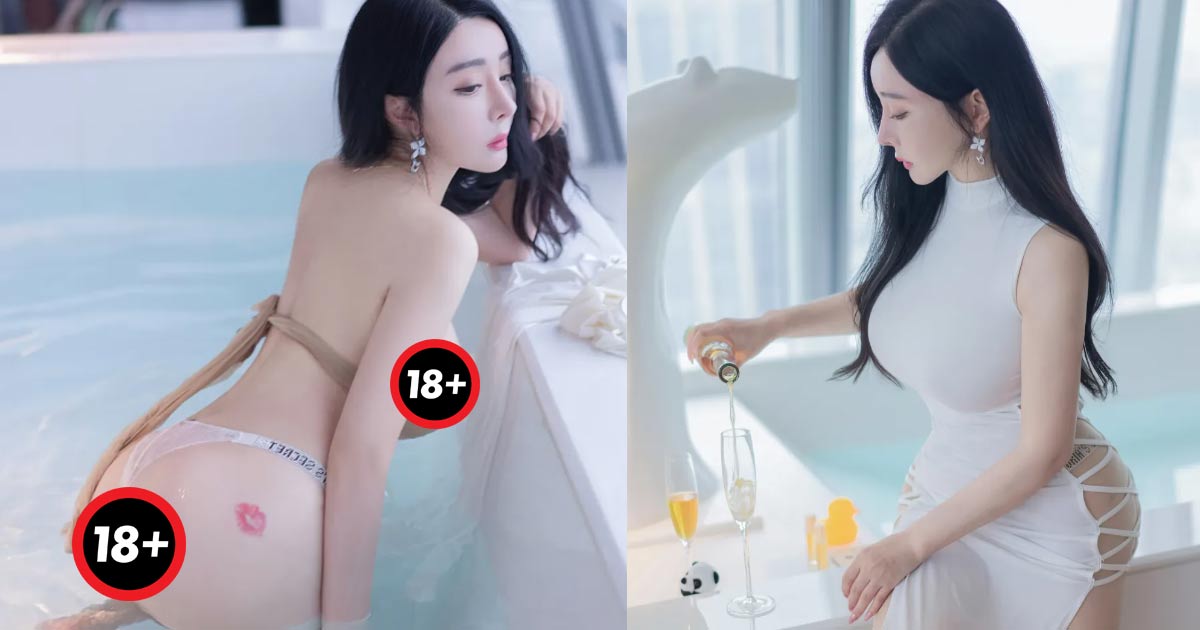 Hot girl 18+ lộ cảnh cặp đào không tỳ vết trong bồn tắm sexy