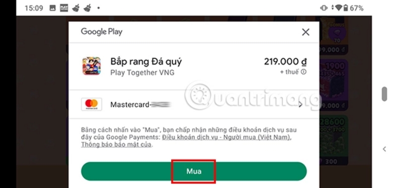 Nạp Play Together bằng thẻ Credit Card