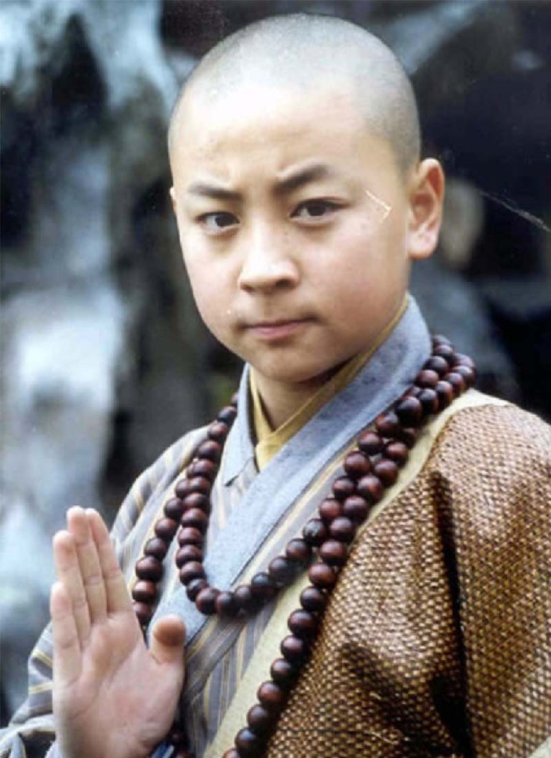 Một học viên nhí của chùa Thiếu Lâm.