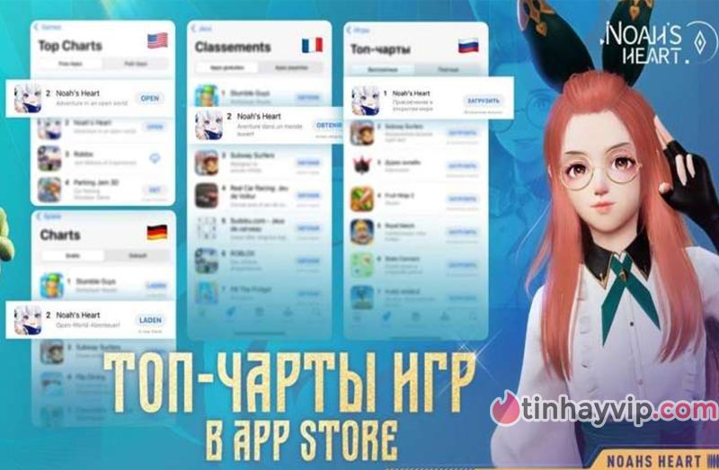 Noah Heart Mobile đã lọt vào top 1 1 App Store