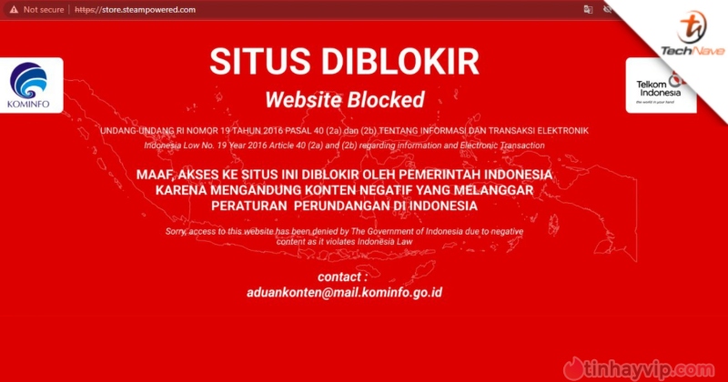 Steam cùng các dịch vụ khác bị chặn tạu Indonesia