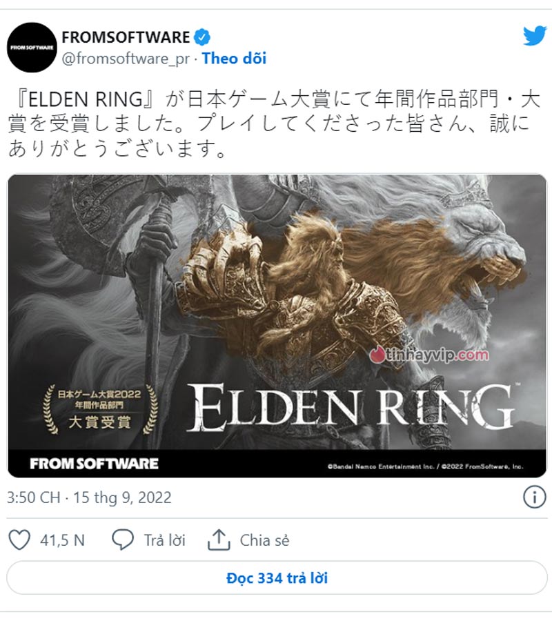 Elden Ring tựa game được yêu thích nhất 2