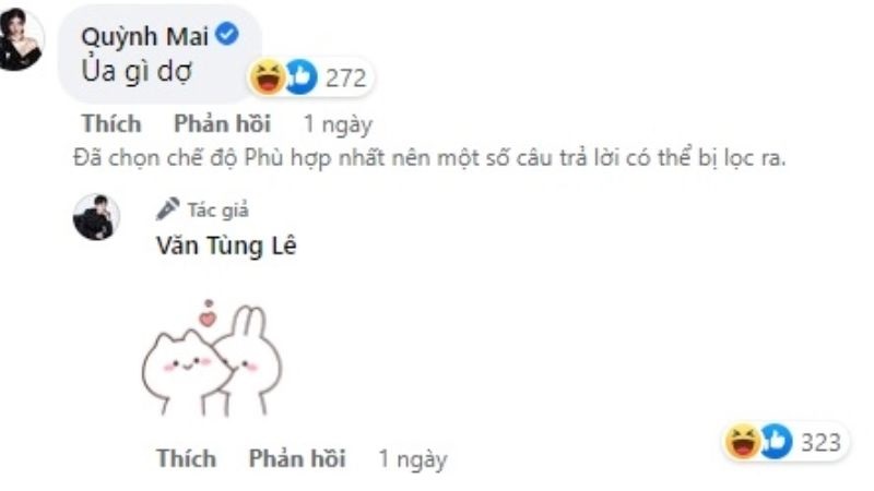 Mai Dora phản ứng đáng yêu khi Văn Tùng công khai trạng thái hẹn hò trên Facebook