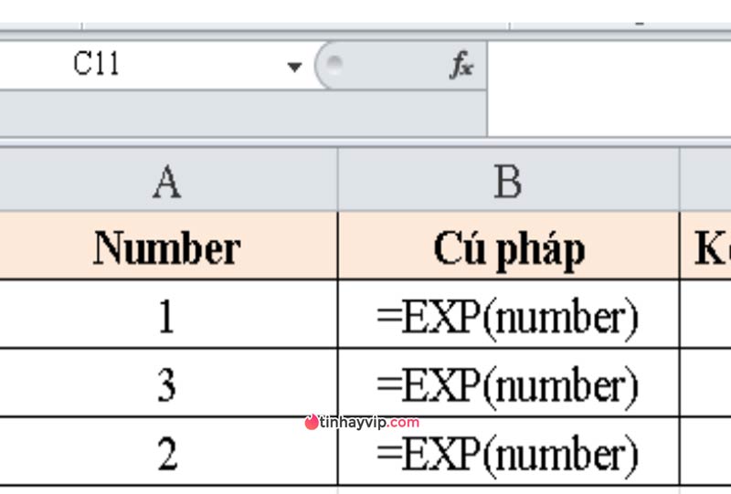 Exp là một hàm trong toán học
