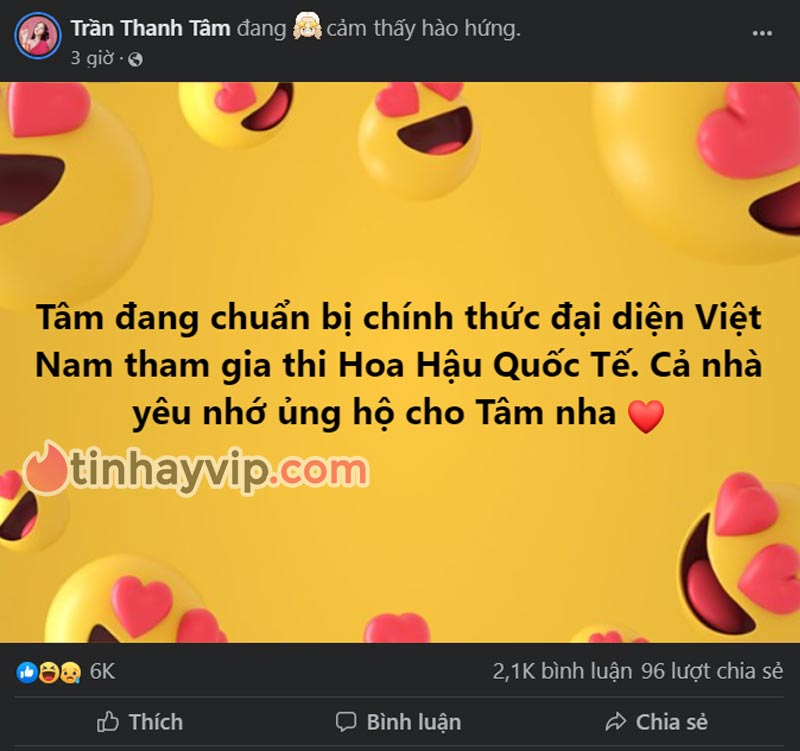 Trần Thanh Tâm thi Hoa hậu Quốc tế 1