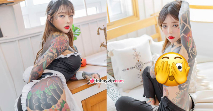 Hot girl 18+ chụp ảnh mát mẻ với body xăm kín cả vùng nhạy cảm
