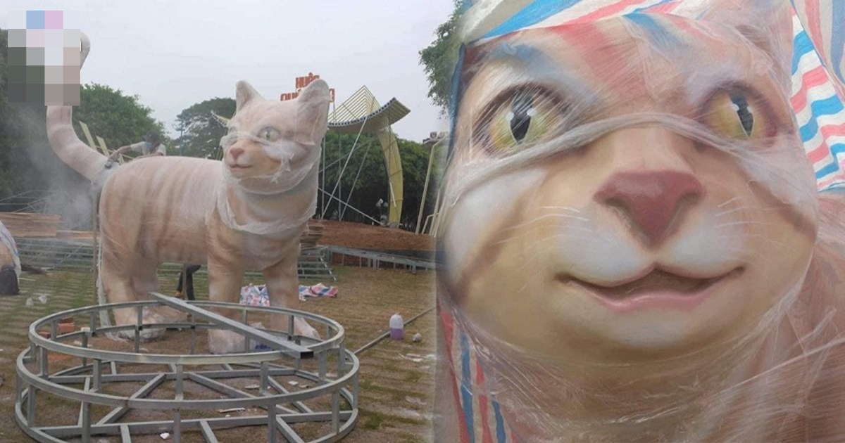 Linh vật Tết Quý Mão 2023 gọi tên tượng mèo tại Thanh Hóa