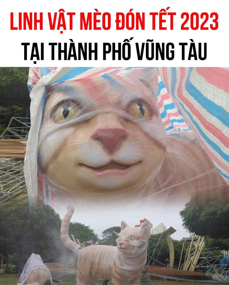Linh vật năm mới 2023 gọi tượng mèo ở Thanh Hóa
