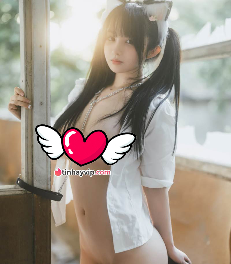 Tóp ảnh gái xinh cosplay mèo nude không che 2